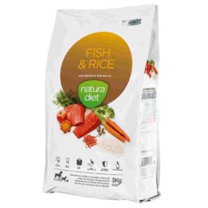 Natura diet Fish & Rice : aliment complet naturel pour chiens adultes