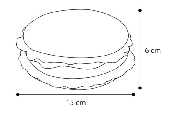 Jouet hamburger pour chien avec couinement taille